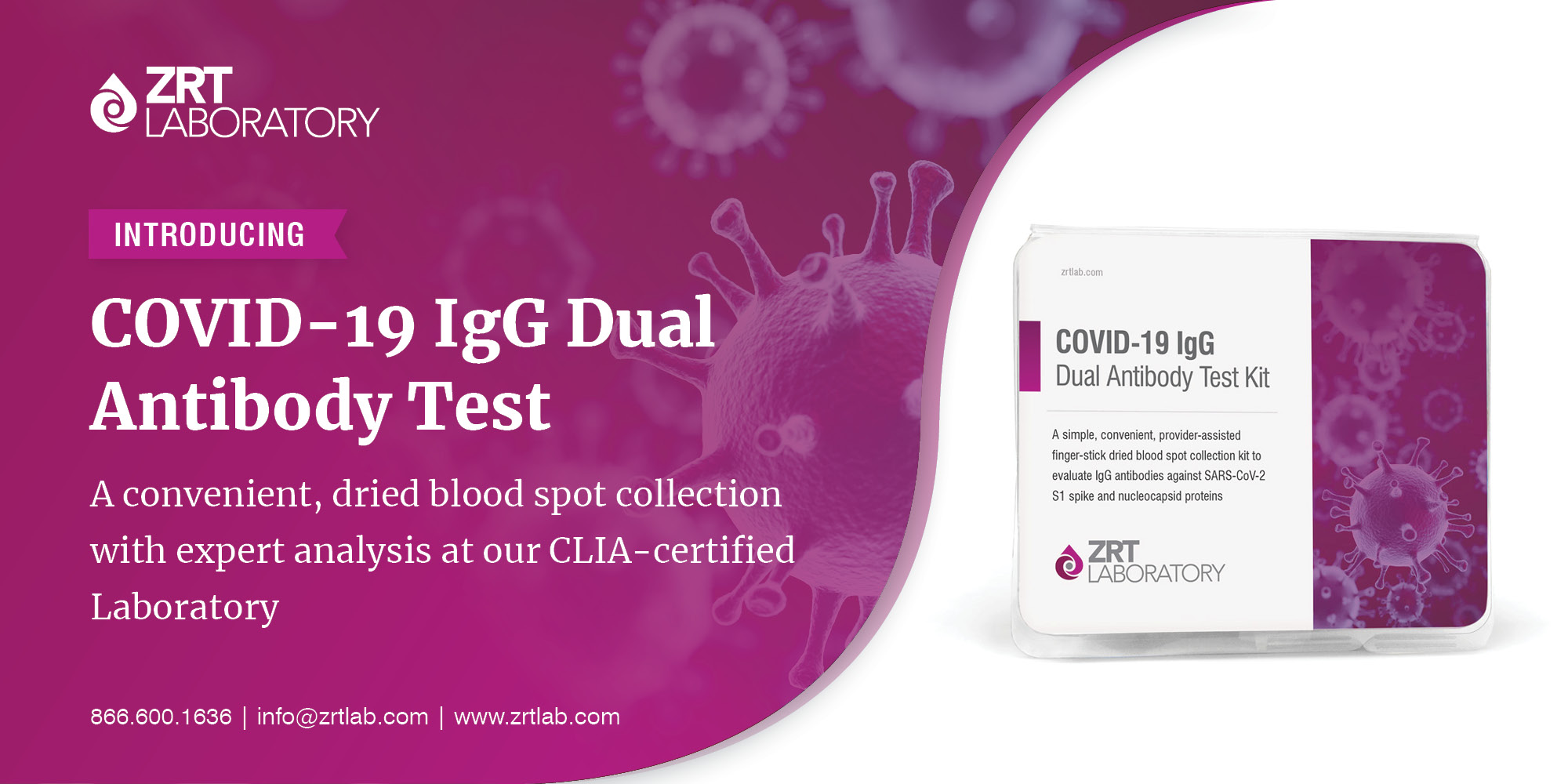 COVID19 IgG Dual Antibody Testing ZRT Laboratory