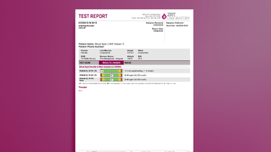 Blood Spot LCMS Vitamin D Sample Test Report
