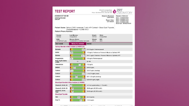 Weight Management Sample Test Report